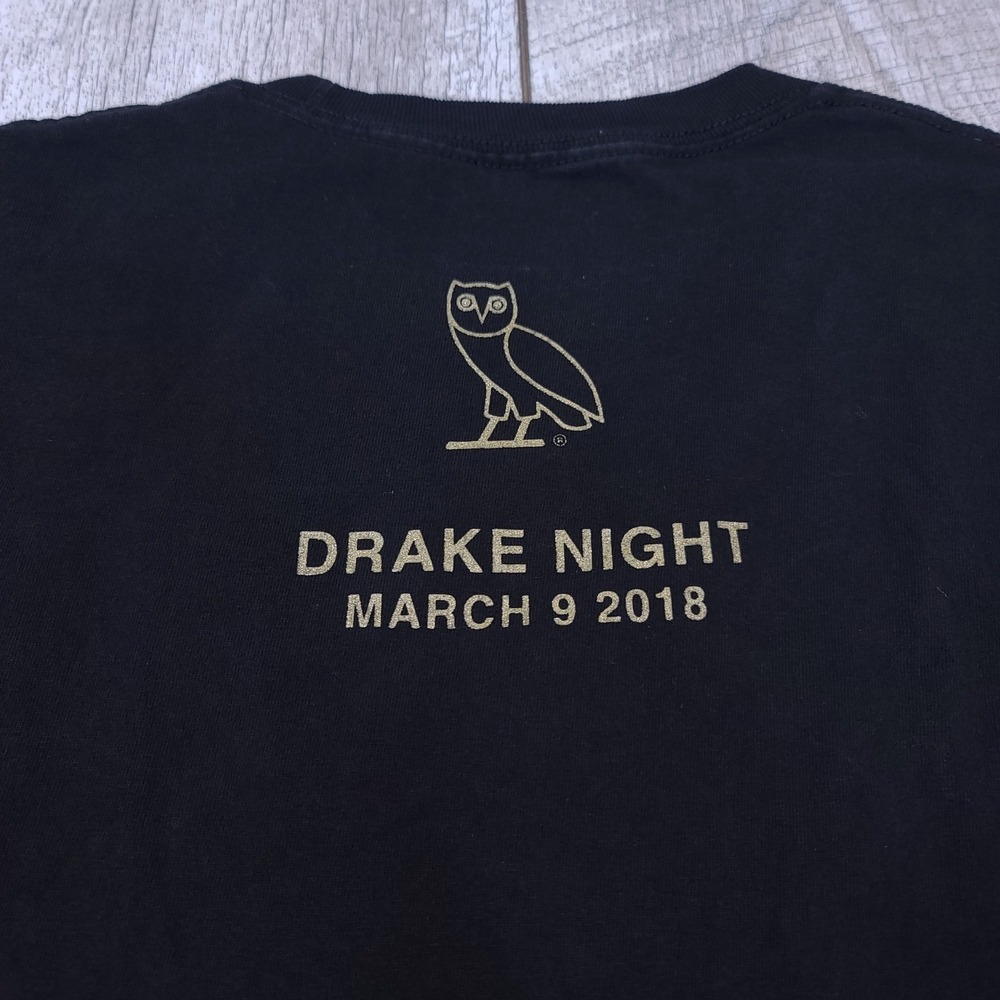 OVO Long Sleeve Shirt Mens XL Black Toronto Sports Drake Night 2018 Graphic Tee - Picture 6 of 7